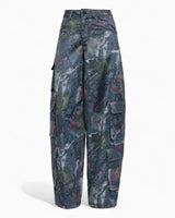 adidas Originals Leaf Camo Print Satin Cargo Kadın Pantolon Black / White
