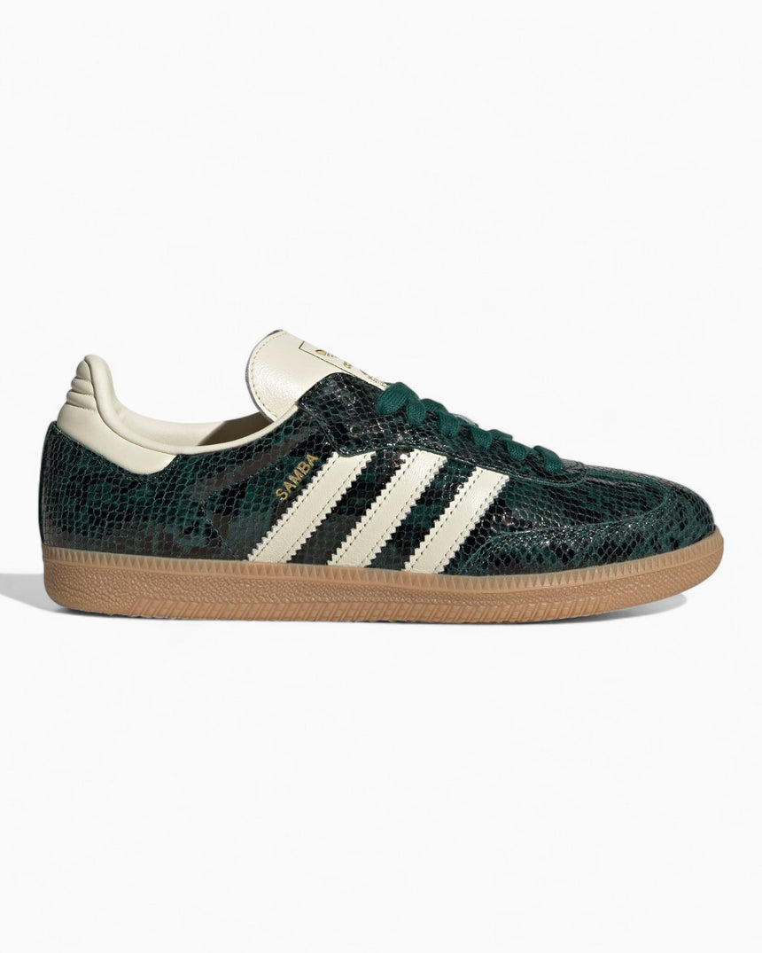 adidas Originals Samba OG "Collegiate Green Snakeskin" Kadın Sneaker Cream White/Cream White/Collegiate Green
