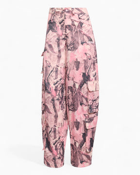 adidas Originals Leaf Camo Print Satin Cargo Kadın Pantolon Clear Pink
