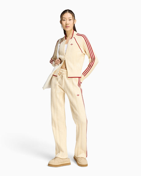 adidas Originals SST Wide Leg Trackpant Kadın Pantolon Warm Vanilla/Team Victory Red