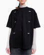 Alt Üst Grid T-Shirt Siyah