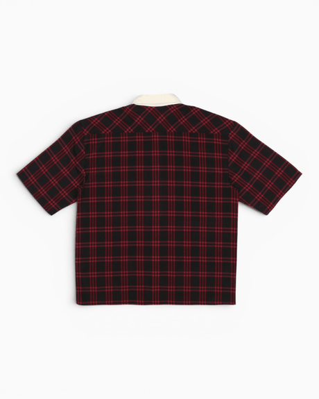 Alt Üst Plaid Poplin Gömlek Red/Black