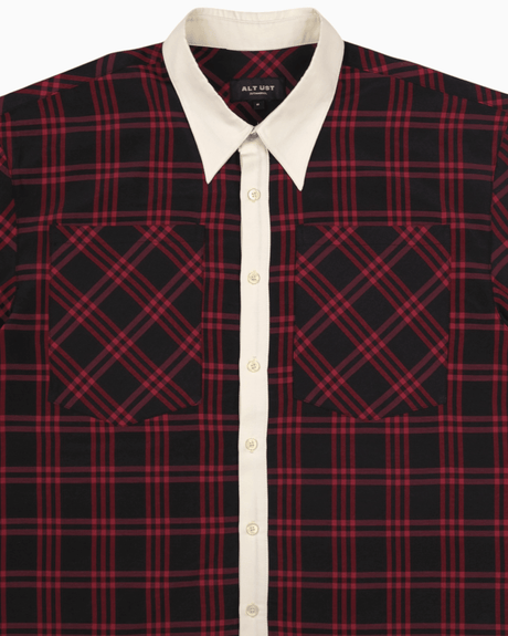 Alt Üst Plaid Poplin Gömlek Red/Black