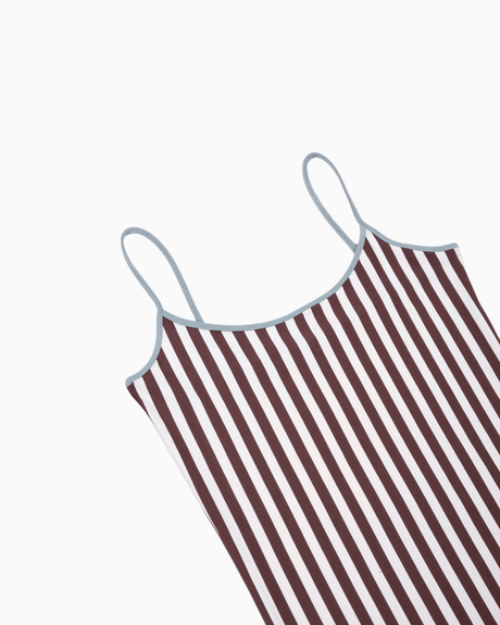 Alt Üst Strapped Top Brown/White