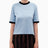 Alt Üst Contrast Ribebd T-Shirt Baby Blue&Navy