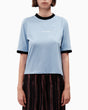 Alt Üst Contrast Ribebd T-Shirt Baby Blue&Navy