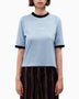 Alt Üst Contrast Ribebd T-Shirt Baby Blue&Navy
