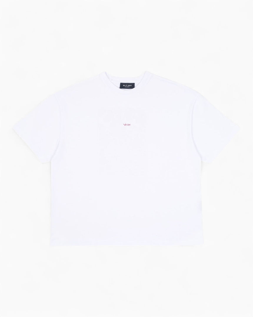 Alt Üst Cross Stitch T-Shirt Beyaz