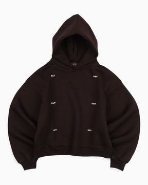 Alt Üst Grid Hoodie Bitter Brown