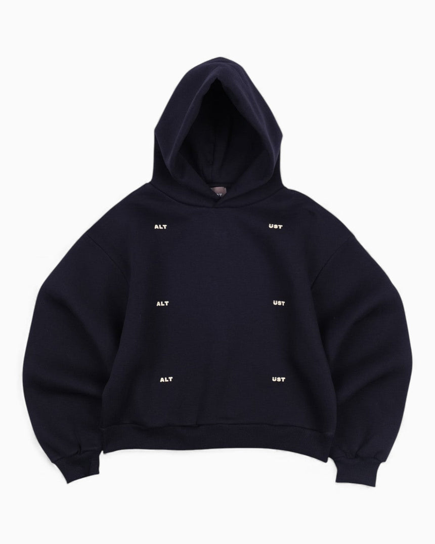Alt Üst Grid Hoodie Midnight Navy