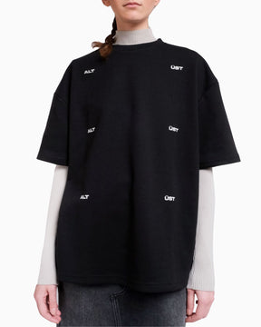 Alt Üst Grid T-Shirt Siyah