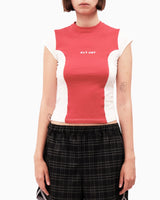 Alt Üst Panelled Baby Kadın T-Shirt Red&White