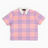 Alt Üst Plaid Polo T-Shirt Pink