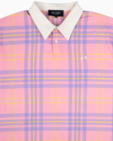 Alt Üst Plaid Polo T-Shirt