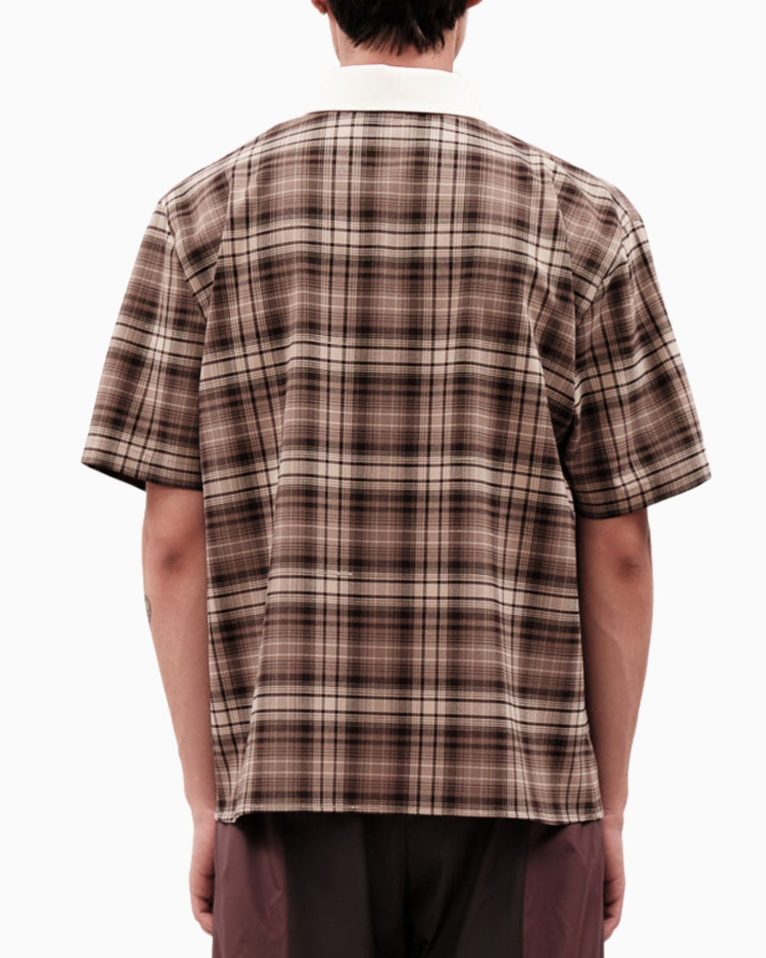 Alt Üst Plaid Polo T-Shirt