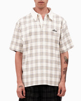 Alt Üst Plaid Polo T-Shirt Cream&Green