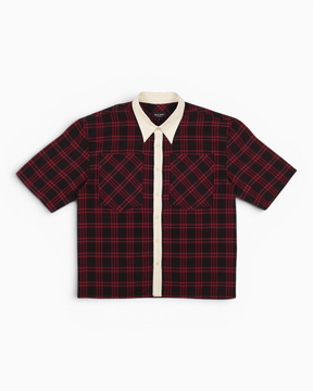 Alt Üst Plaid Poplin Gömlek Red/Black