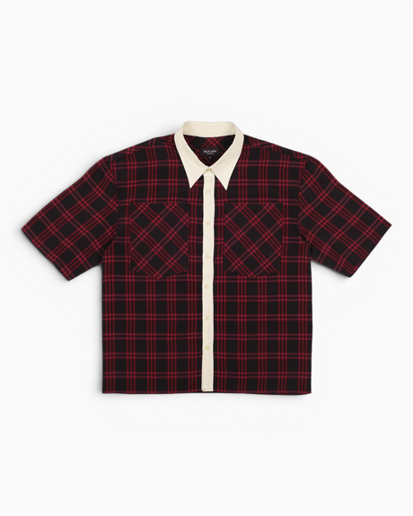 Alt Üst Plaid Poplin Gömlek Red/Black