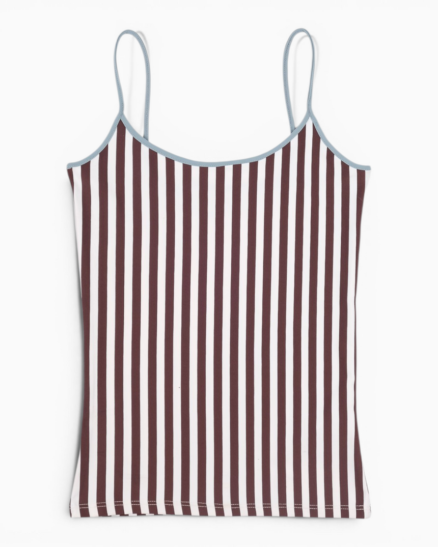 Alt Üst Strapped Top Brown/White