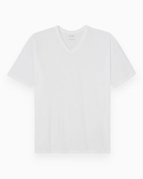 American Vintage Devon Erkek V-Neck T-Shirt Blanc
