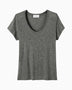 American Vintage Jacksonville Kadın U-Neck T-Shirt Anthracite Chine
