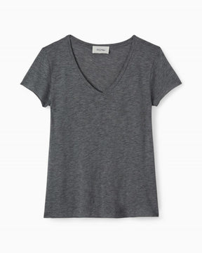 American Vintage Jacksonville Kadın V-Neck T-Shirt Anthracite Chine
