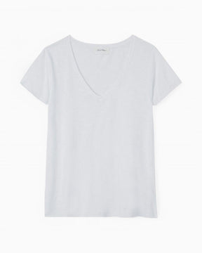 American Vintage Jacksonville Kadın V-Neck T-Shirt Blanc