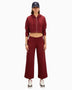Anais&Margaux Full Zip Relaxed Crop Hoodie Burgundy Kırmızı