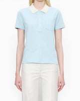 A.P.C. GOTS Short - Sleeved Kadın Polo T-Shirt Sky Blue