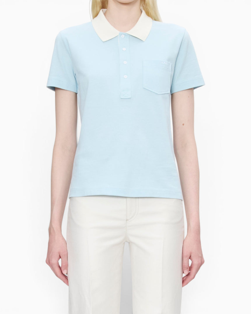 A.P.C. GOTS Short - Sleeved Kadın Polo T-Shirt Sky Blue