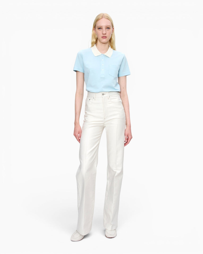 A.P.C. GOTS Short - Sleeved Kadın Polo T-Shirt Sky Blue