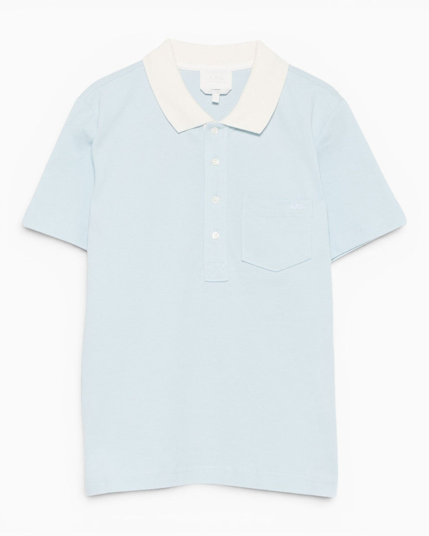A.P.C. GOTS Short - Sleeved Kadın Polo T-Shirt Sky Blue