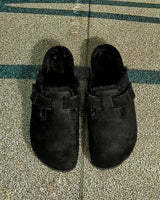 Birkenstock Boston Suede Shearling Terlik