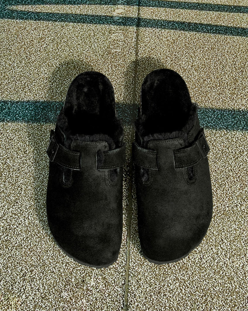 Birkenstock Boston Suede Shearling Terlik