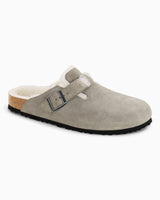 Birkenstock Boston Suede Shearling Terlik Stone Coin