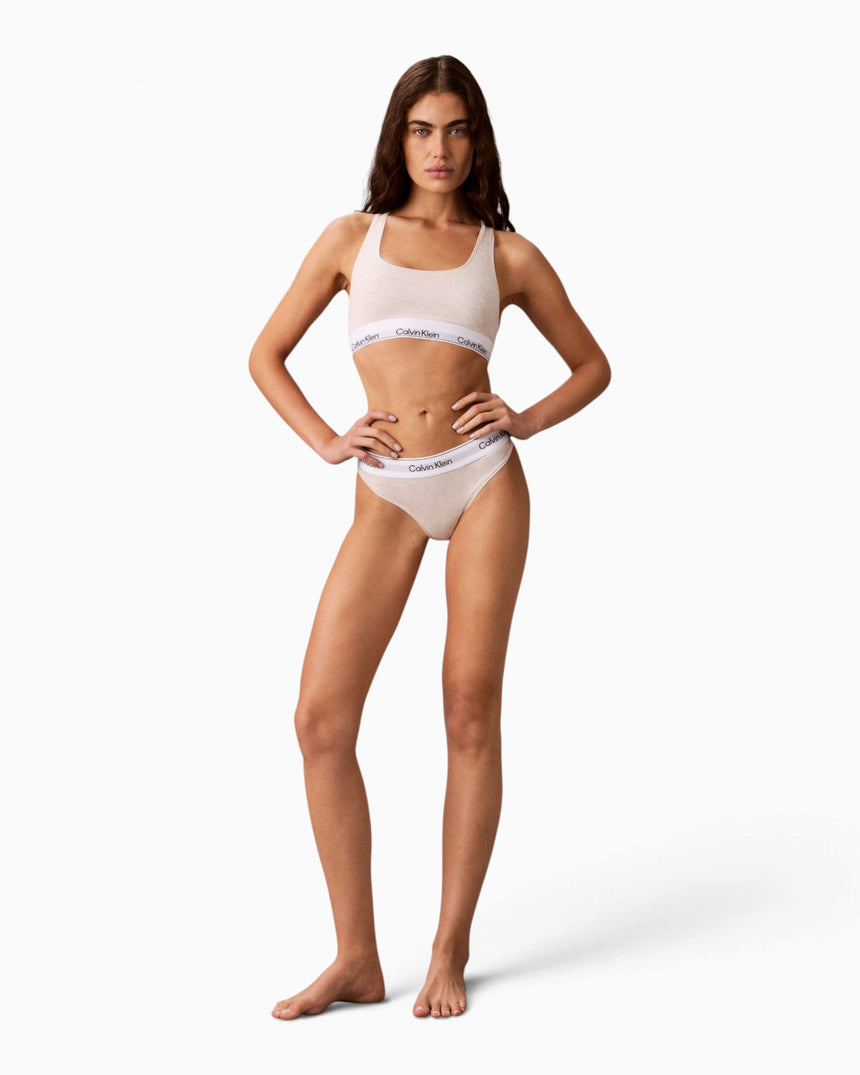 Calvin Klein 2PK Bralette Cotton Modal - Kadın Black/Oatmeal Heather