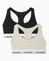 Calvin Klein 2PK Bralette Cotton Modal - Kadın Black/Oatmeal Heather