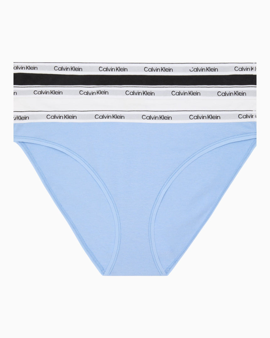 Calvin Klein Bikini 3PK Icon Logo - Kadın Black/White/Frozen Fjiord