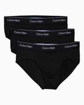Calvin Klein Hip Brief 3PK Icon Stretch - Erkek Black/W-Dtm/Wb