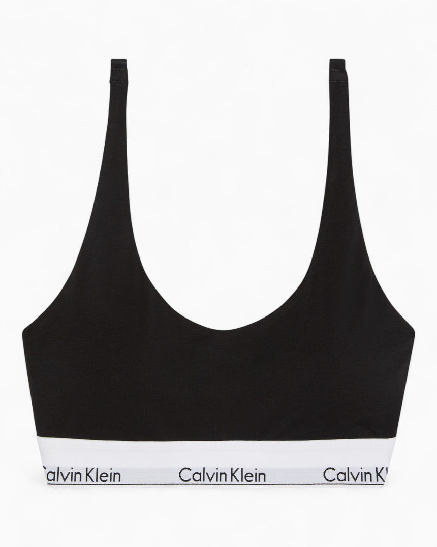 Calvin Klein Lightly Lined Bralette Icon Cotton Modal - Kadın Black