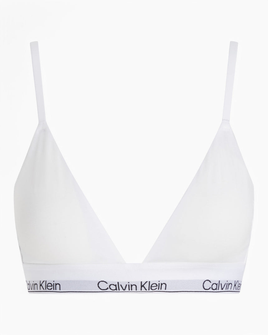 Calvin Klein Lightly Lined Triangle Bra Icon Cotton Modal - Kadın Classic White