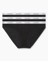 Calvin Klein Low Rise Bikini Briefs 3PK Modern Logo - Kadın Black/Black/Black