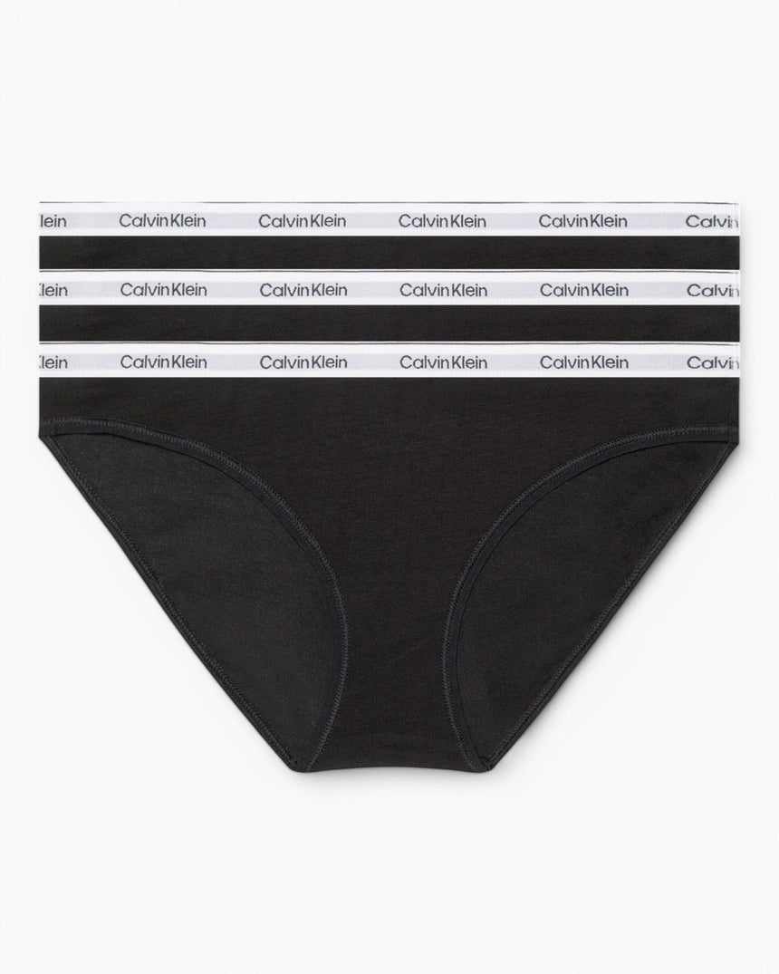Calvin Klein Low Rise Bikini Briefs 3PK Modern Logo - Kadın Black/Black/Black