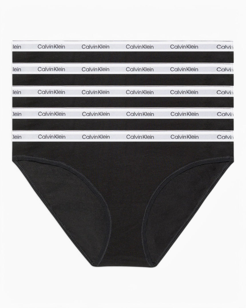 Calvin Klein Low Rise Bikini Briefs 5PK Modern Logo - Kadın Black/Black/Black