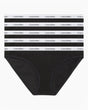 Calvin Klein Low Rise Bikini Briefs 5PK Modern Logo - Kadın Black/Black/Black