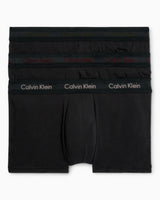 Calvin Klein Low Rise Trunk 3PK Cotton Stretch - Erkek B-Woodrose/Fld Olv/Deep Rouge Lg