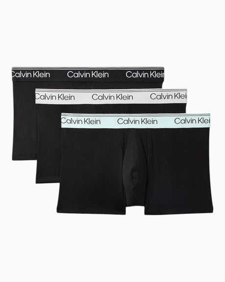 Calvin Klein Low Rise Trunk 3PK Microfiber Stretch - Erkek Black Bodies w/ Black/Light Cast/Fe