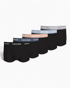 Calvin Klein Low Rise Trunk 5PK Cotton Stretch - Erkek B-Black/Vn In/Ml Fr/Hl Bl/M Ch Wb