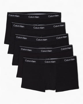 Calvin Klein Low Rise Trunk 5PK Icon Cotton Stretch - Erkek Black W/Black Wb