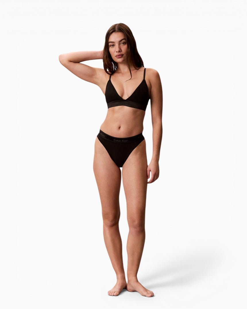 Calvin Klein Metallic Lightly Lined Icon Cotton Modal Triangle Bralette - Kadın